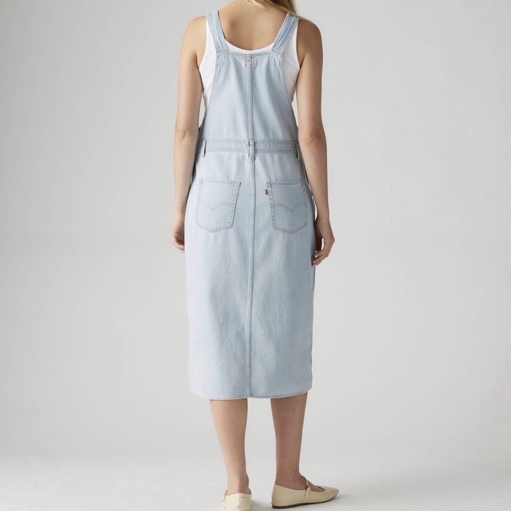 Levi’s Tico Jumper Cool Poole 5 Light Blue Denim Overall Skirt - Women Jeans - Picture 3 of 8
